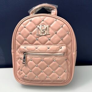 NWT Badgley Mischka Pink Vegan Leather Backpack